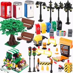 City MOC Street Lamp Building Block Lamp MOC Compatible with Bricks Halloween Bat Lamp Model Parts Bricks Toys