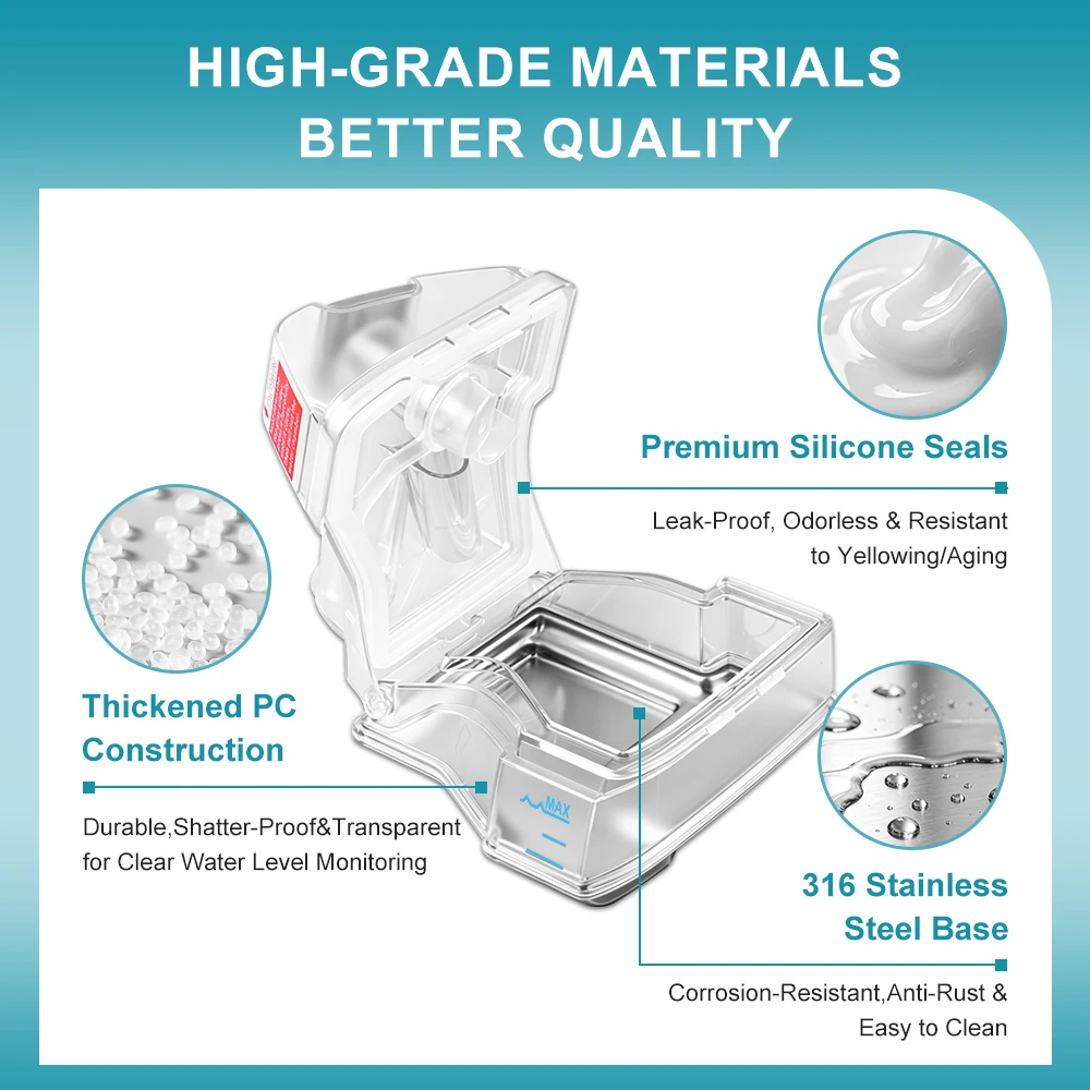 Replacement Water Chamber Compatible with Airsense 10 & AirCurve 10, Reusable CPAP Humidifier Tank for S10 Series, CPAP Supplies