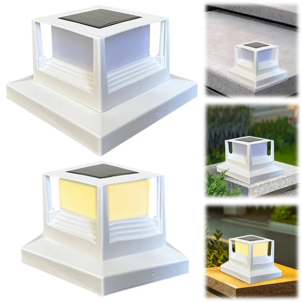 Luci a tappo per palo solare Luce per recinzione impermeabile Luce per tappo per palo da ponte Luce stradale per recinzione ad energia solare per decorazioni da giardino per patio