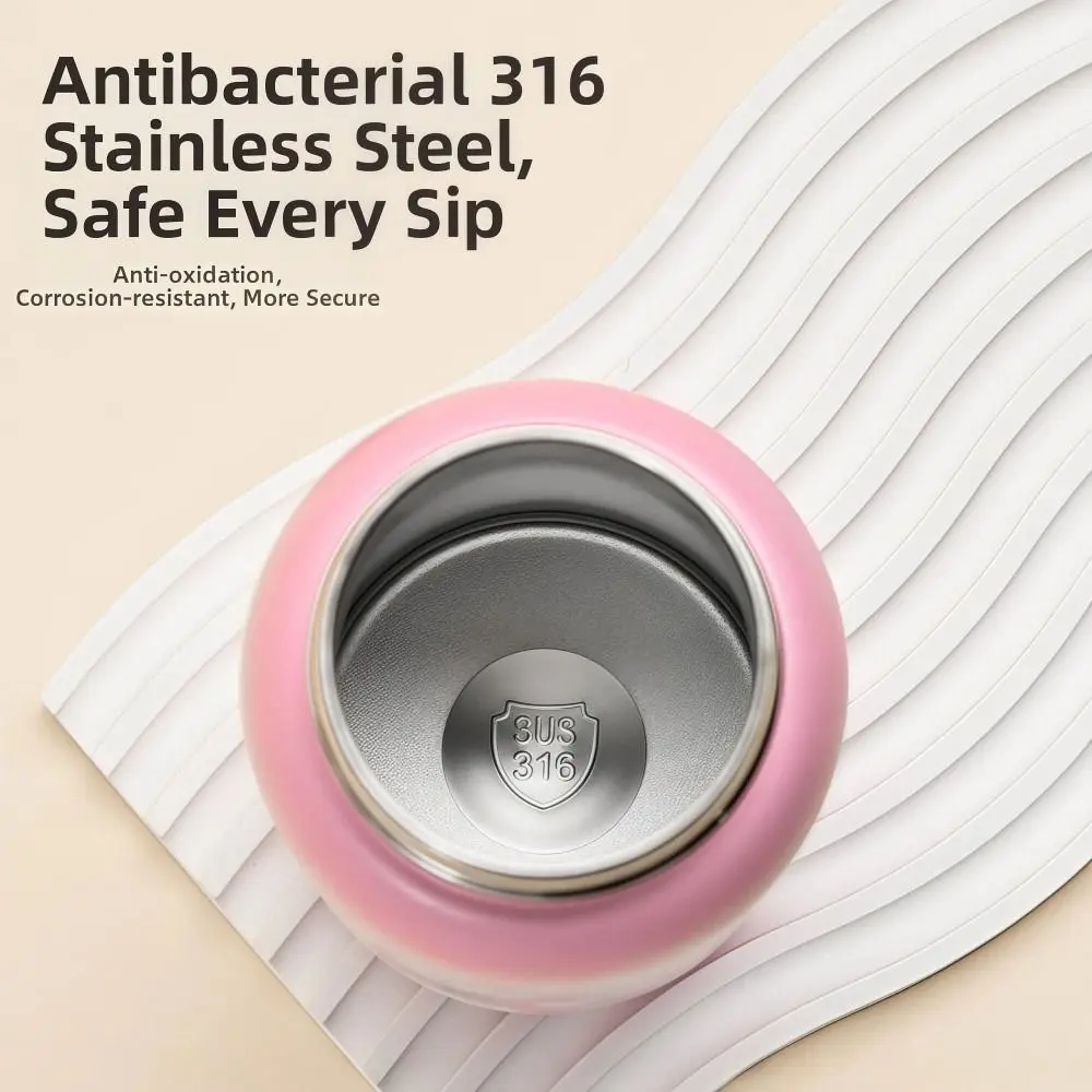 

316 Stainless Steel Student Thermos Cup Double Drinking Spout with Handle Straw Water Cup Cute Puppy Cartoon Pattern Vacuum Cup