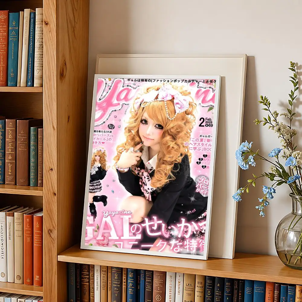 Y2K Gyaru Girl Fashion Poster HD Self Adhesive Wall Poster Waterproof Removable No Fade for Bedroom Living Room Decor