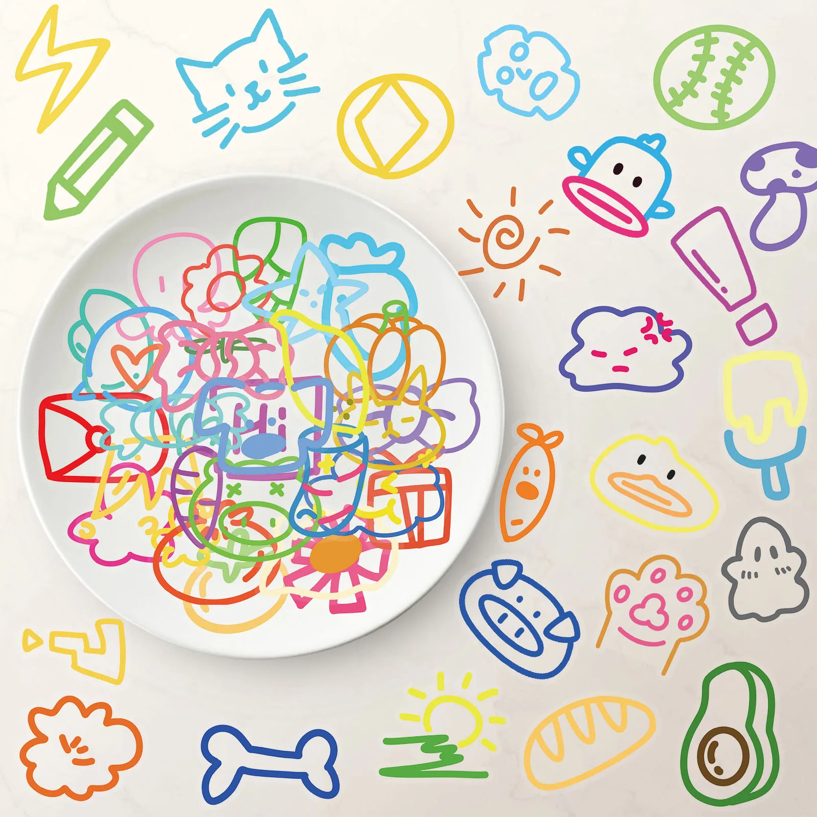 60 قطعة من ملصقات العناصر الشفافة المصنوعة من مادة PET النقية والطازجة #1