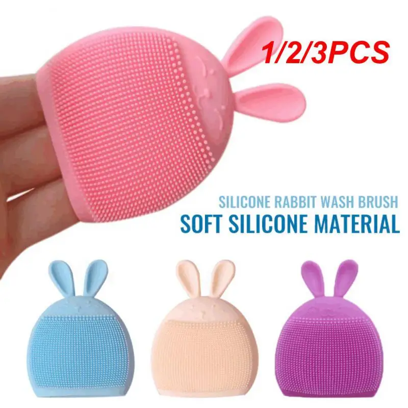 1/2/3PCS Silicone Bunny Cleansing Brush Multifunctional Rabbit Facial Cleaning Brush Manual Massage Brush Shampoo Brush Facial