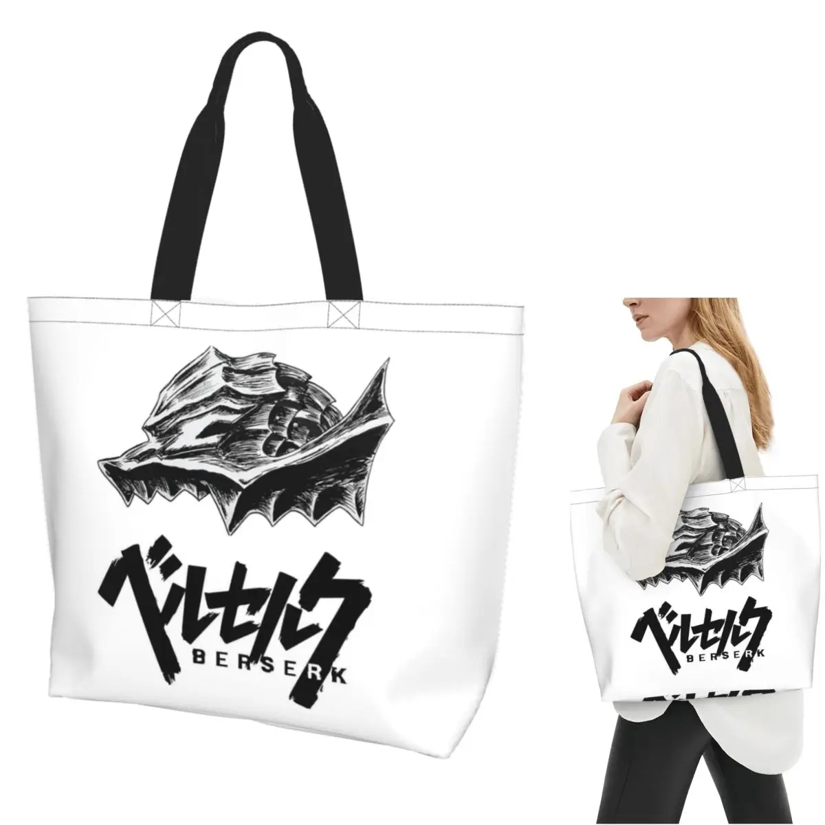 Berserk Sacrifice Mark Demon Sword And Magic Shopping Tote Bag Canvas Large Capacity Shoulder Bags Shopper Grocery Handbag