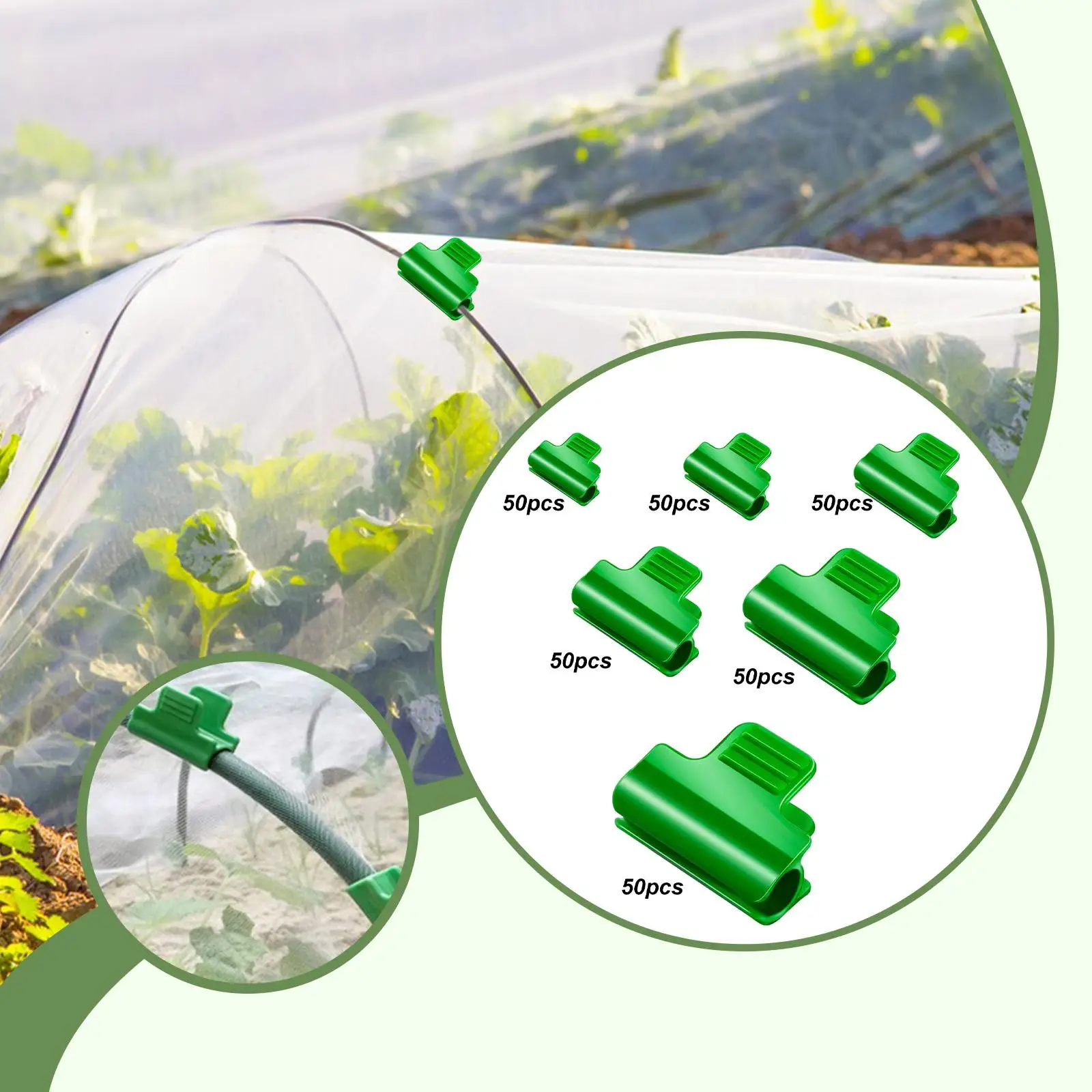 Garden Clips Greenhouse Hoops Support Frame Plastic Film Clamp Versatile Plant Cover for Mini Greenhouses with Frame