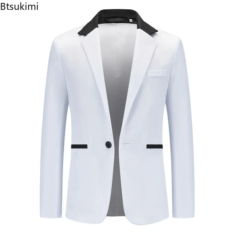 2024 Men\'s Brand Blazers Jacket Fashion Slim Casual Coats Handsome Masculino Business Jackets Suits Men\'s Blazers Tops Suits