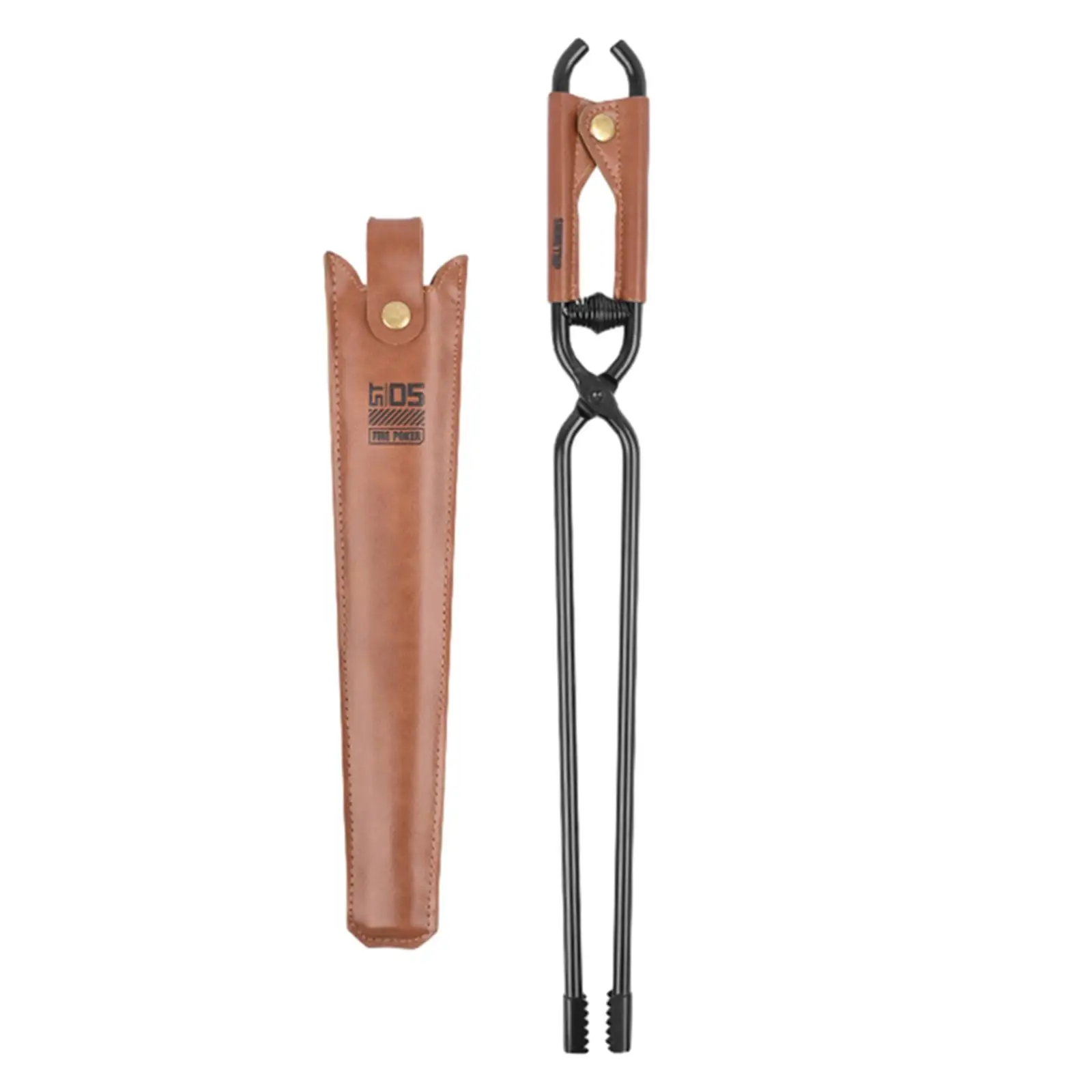 Heavy Duty Firewood Tongs for Fire Pit Camping Carbon Steel Log Gripper with Heat Resistant Sleeve for Outdoor Cooking and