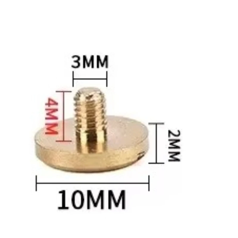 

200 шт., 4 мм, твердая латунь, плоская пуговица, шпилька, винт для ногтей, заклепка, кожаный ремень сзади для шитья, аксессуары ручной работы, материал «сделай сам»
