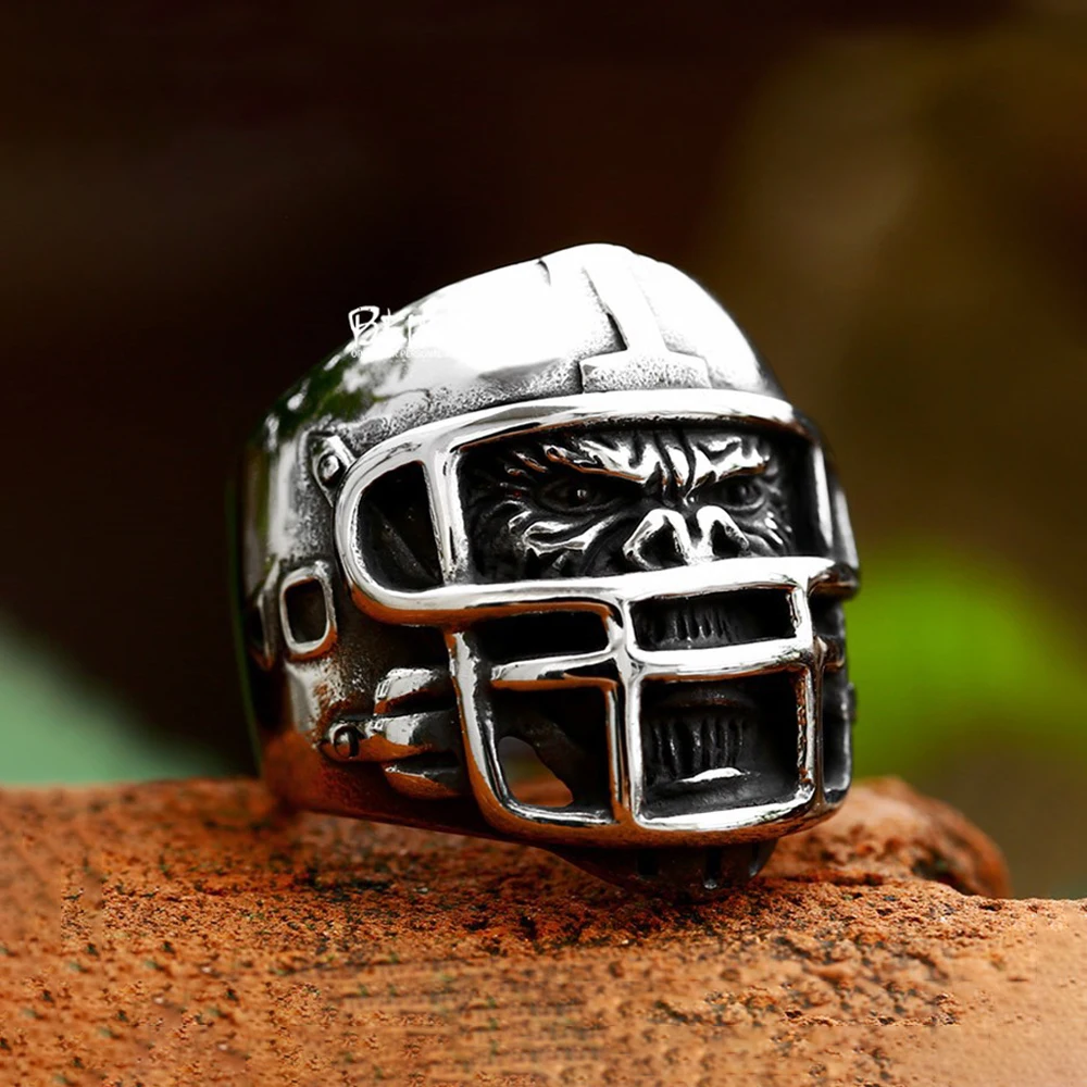 Punk Retro Creative Gorilla Mask Ring Nordic Stainless Steel Unique Animal Ring Biker Men's Fashion Jewelry Gifts Wholesale