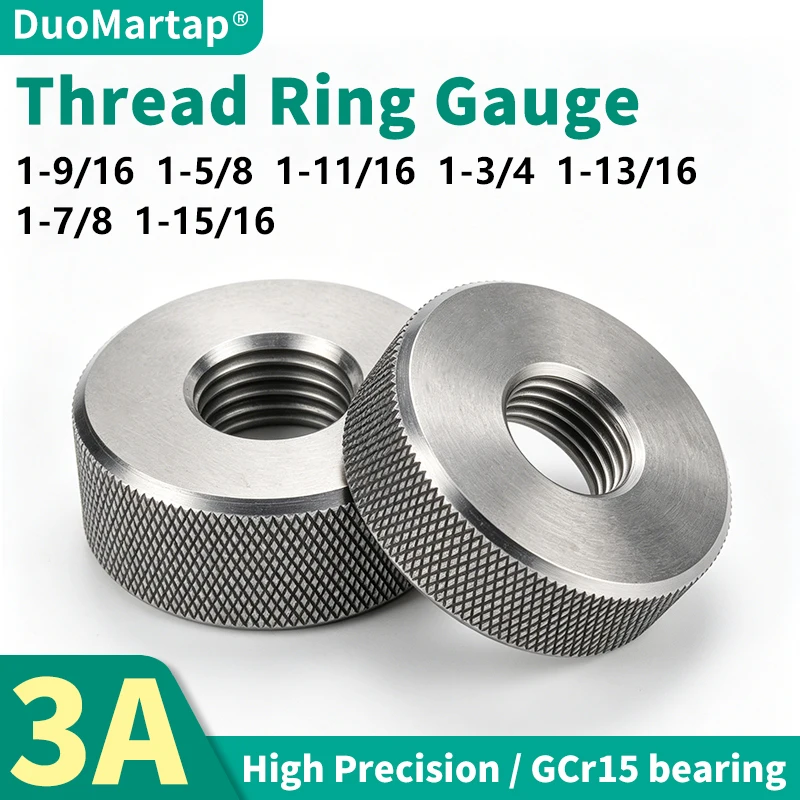 1SET(1*GO+1*NOGO)3A 1-9/16 1-5/8 1-11/16 1-3/4 1-13/16 1-7/8 1-15/16-UN/UNC/UNF/UNS/UNEF America Standard Fine Thread Ring Gauge
