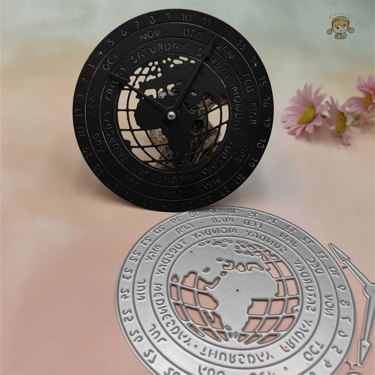 World Map New Metal Cutting Dies Compass for Scrapbooking DIY Album Embossing Folder Paper Card Maker Template Stencils