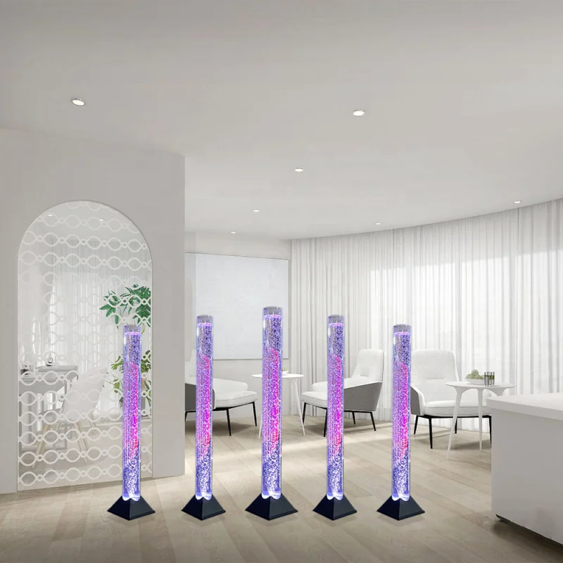 ロビーのカスタム室内壁、ダンシングファイヤーバブルウォールとバブルライトチューブ
