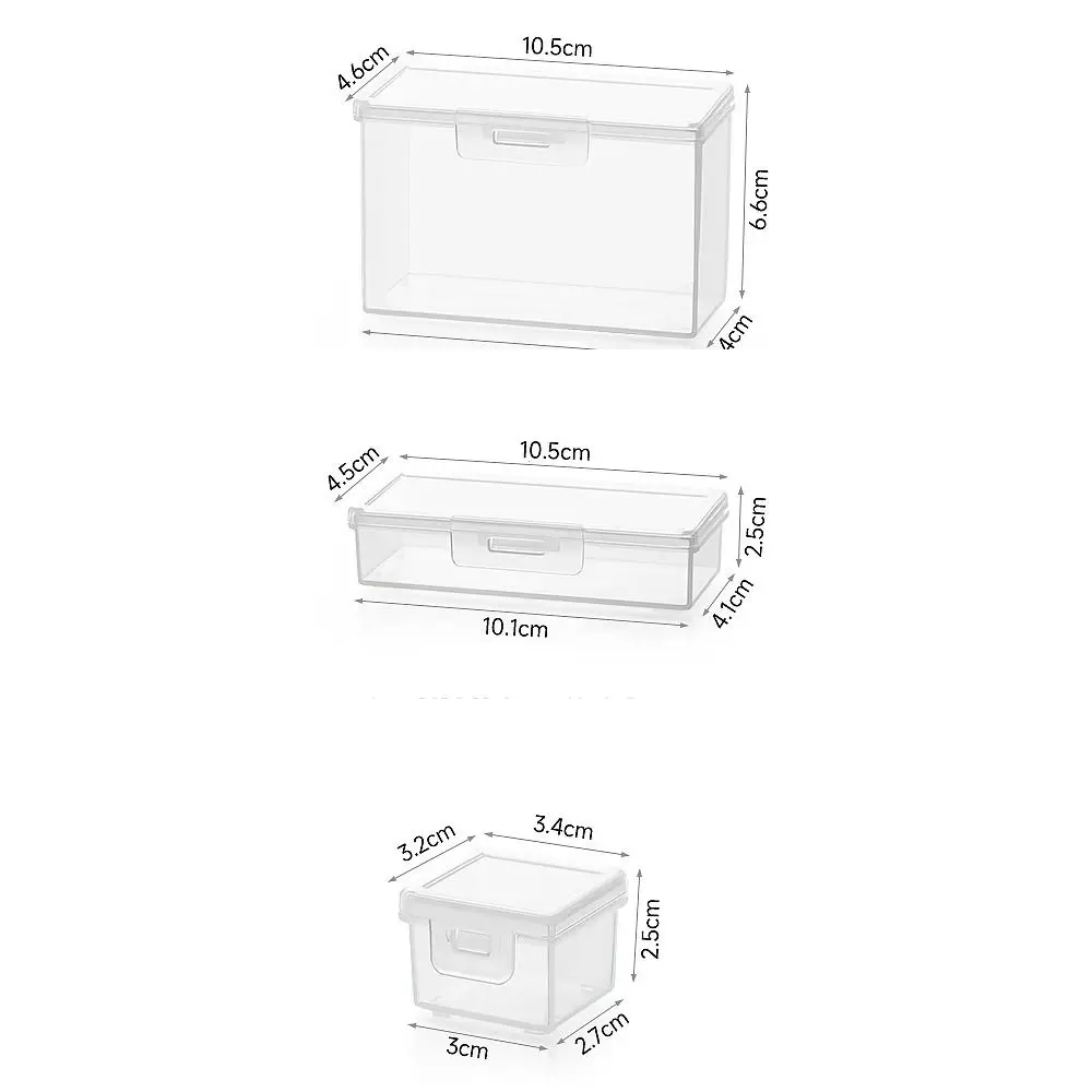 Caja de almacenamiento transparente con tapa, estuche multiusos de plástico, organizador de tarjetas de identificación, contenedor de cosas pequeñas