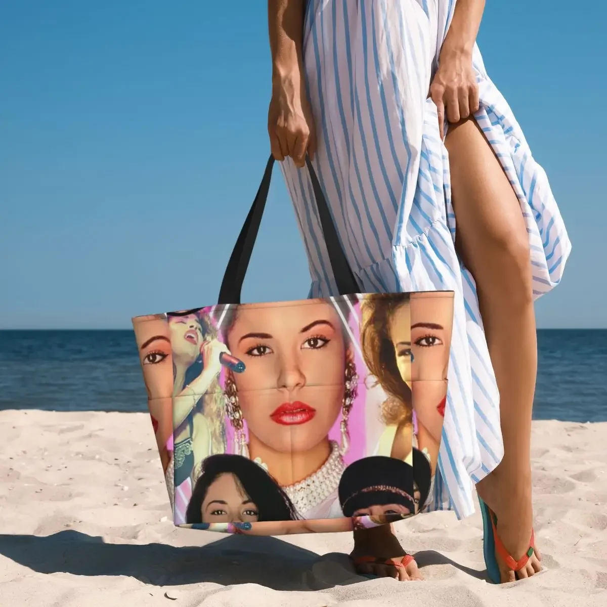 Selena Quintanilla Vintage (1) Beach Tote Bag Sport Gym Yoga Duffle Large Tote Bag Women Travel Bag Fitness bag