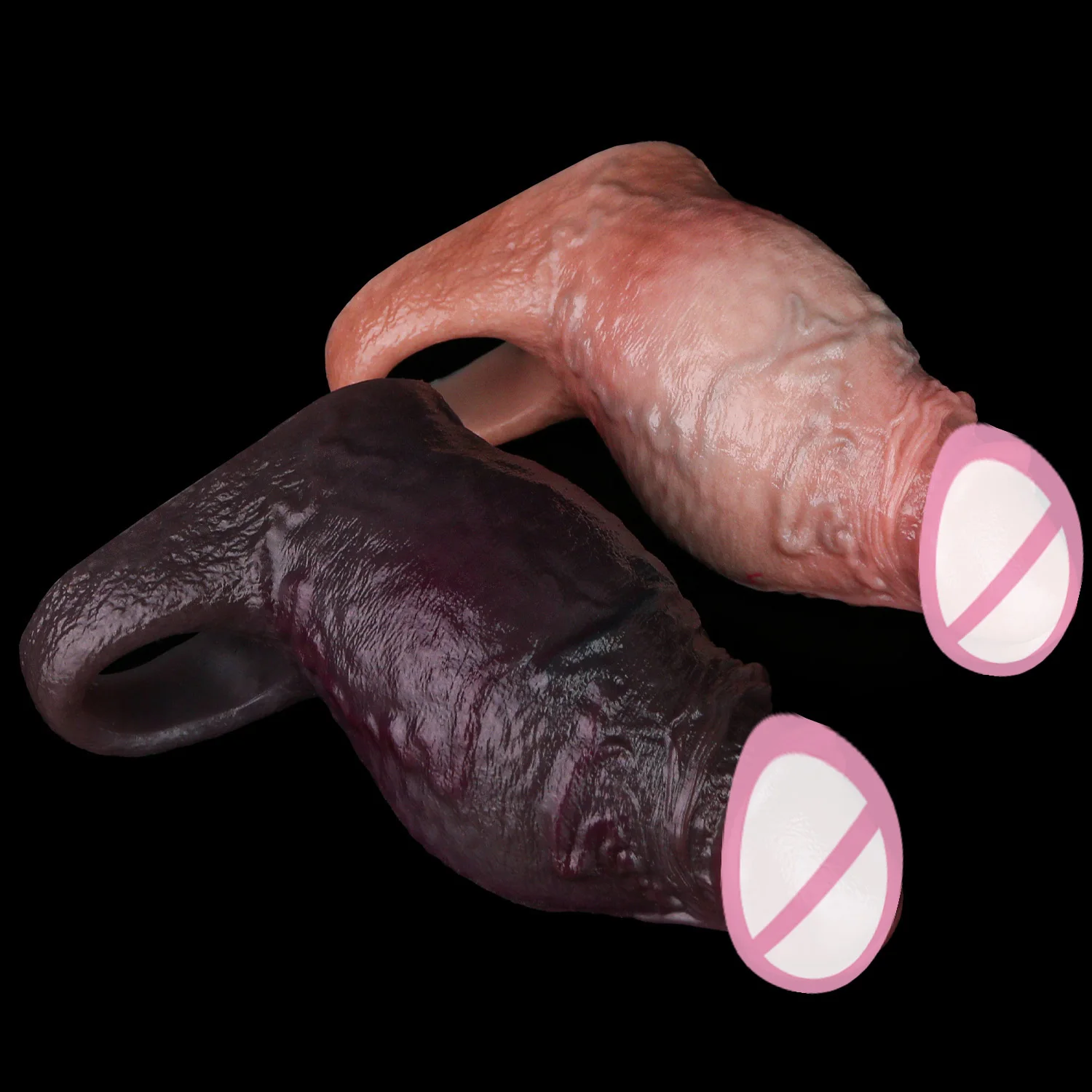 YOCY Realistic Hollow Penis Sleeve Male Delayed Ejaculation Ring Liquid Silicone Sex Toys For Men Dick Extension Cock Thickening 3