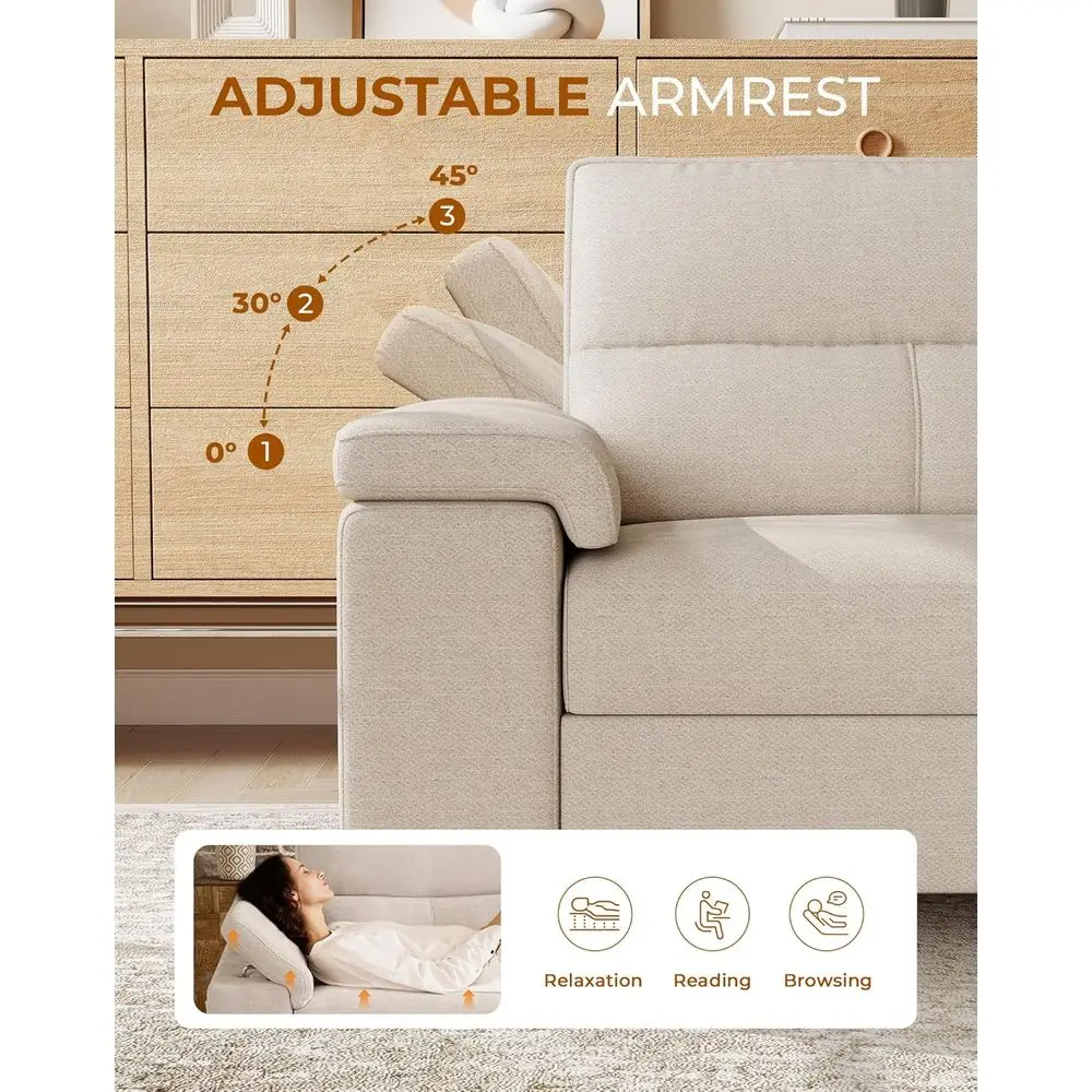 89 أريكة غرفة معيشة ذات جالين عميقًا مع 8 وسائد، ومقعدين من الشنيل مع مسند ذراع قابل للتحويل، وغطاء قابل للإزالة، وأرجل عالية #5