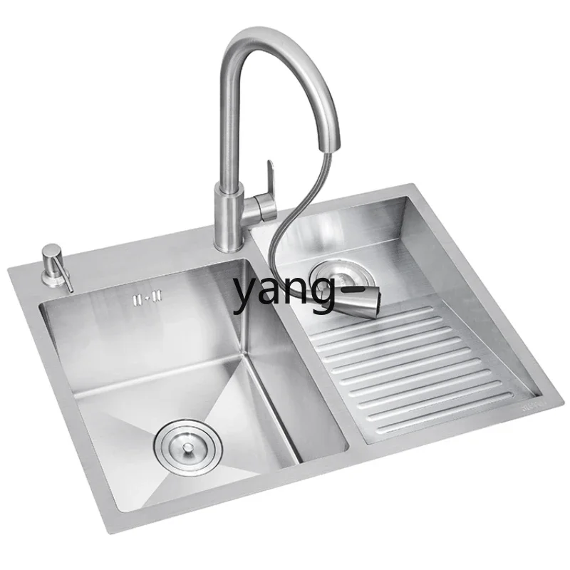 

CX Laundry Pool Balcony Household 304 Stainless Steel Laundry Sink with Rub Board Laundry Basin