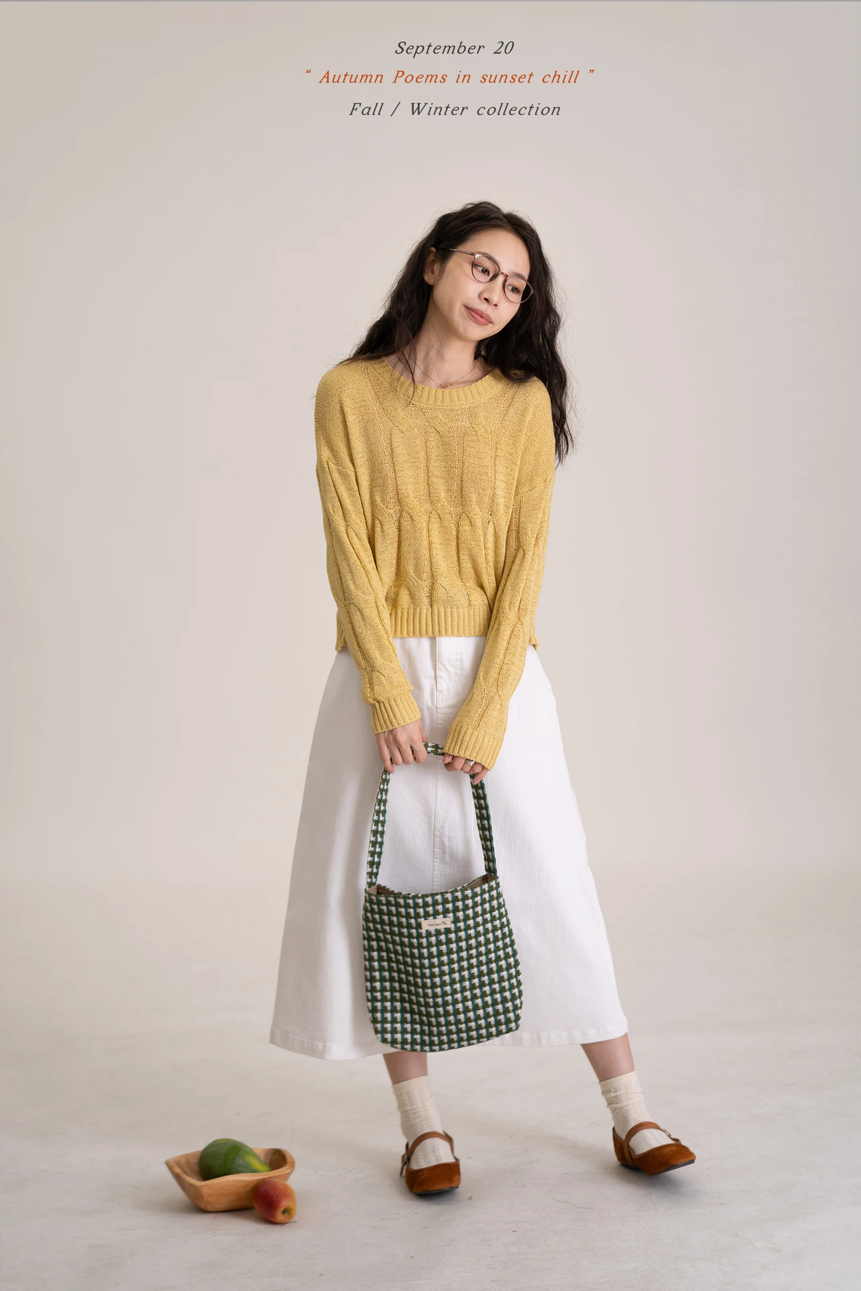 JustHere Coral Sea Vintage Twist Loose round Ne Sweater Women's Faion Autumn Collection Knittedwear Other Material 00%
