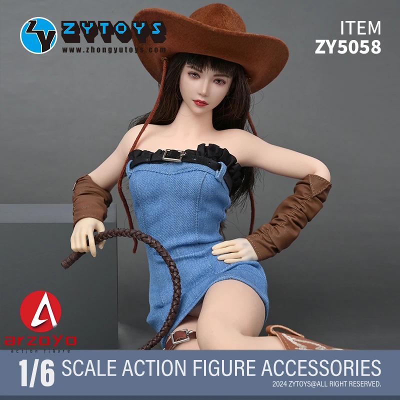 

ZYTOYS ZY5058 1/6 Scale Western Cowgirl Set Skirt Long Boots Clothes Model For 12" Female Soldier Action Figure Body Dolls