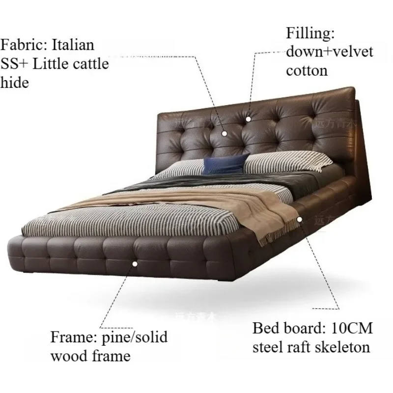

Minimalist Upholstered Bed Nightstands Modern Twin Storage Bed Unique Queen Size Cama De Lujo Para Dormitorio Bedroom Furniture