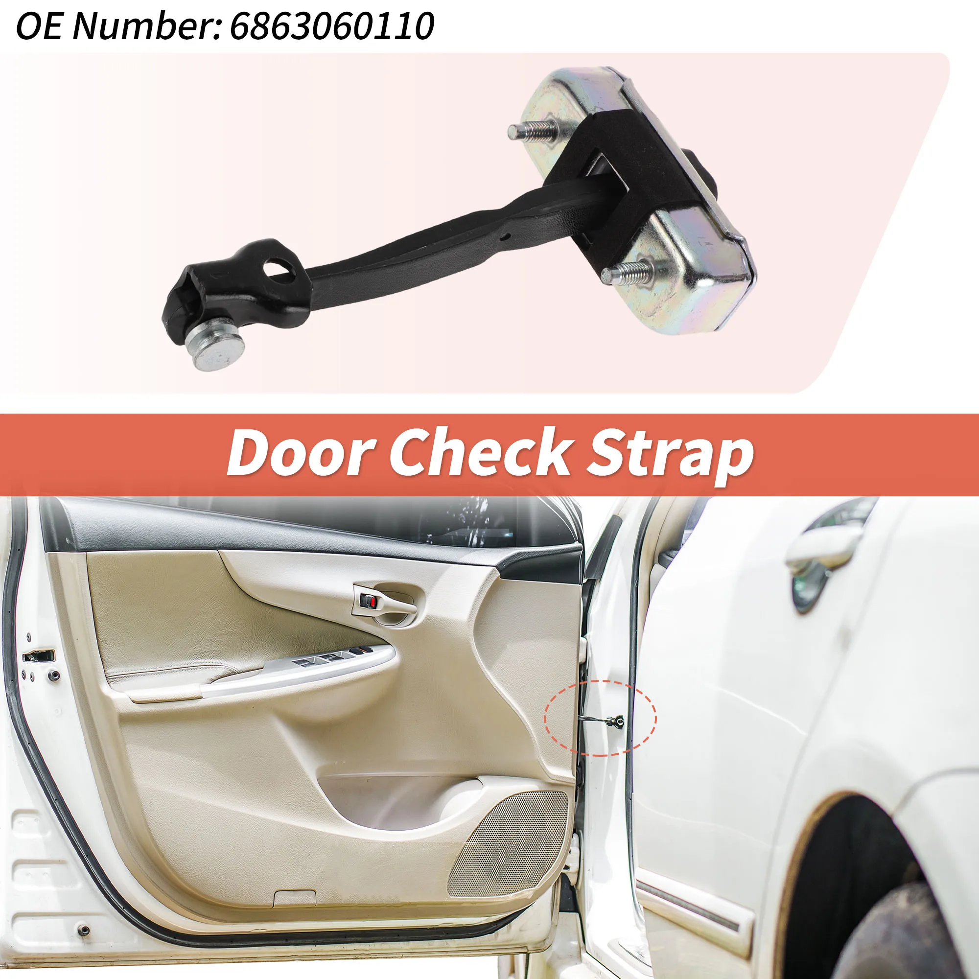 

UXCELL No.6863060110 Right Rear Door Door Check Strap for Toyota Land Cruiser LC200