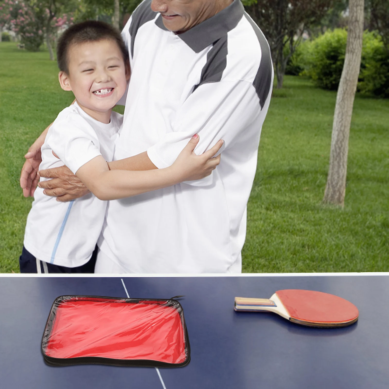 

s Large Capacity Table Tennis Bat Cover PP Material Semi Transparent Portable Storage Case for 2 Rackets Outdoor Sports Game