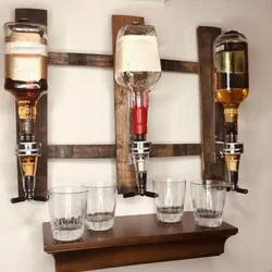 Wall Mounted Liquor Dispenser Aluminium Single Head Cocktails Pouring Rack Wine Beverage Whisky Dispenser Bar Butler Bracket