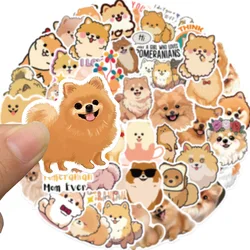 50pcs Pomeranian Puppy Dog Stickers For Laptop Scrapbook Wall Suitcase Phone Cute Removable Waterproof Sticker