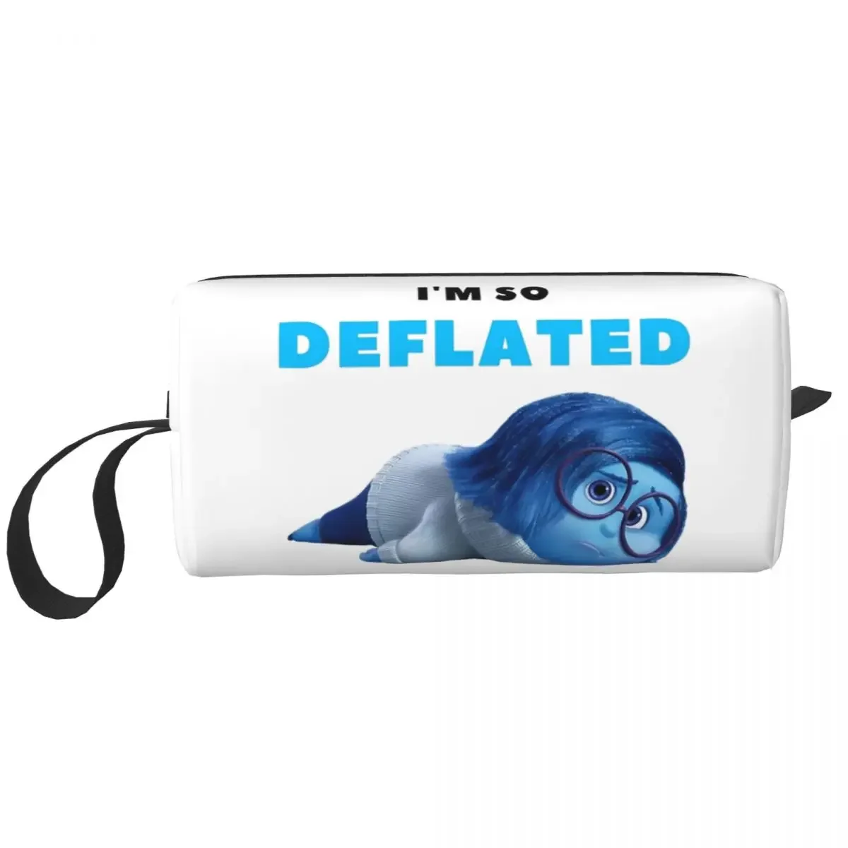 Inside Out Emotions Sadness Large Makeup Bag Beauty Pouch Travel Cosmetic Bags Cartoon Portable Toiletry Bag for Unisex