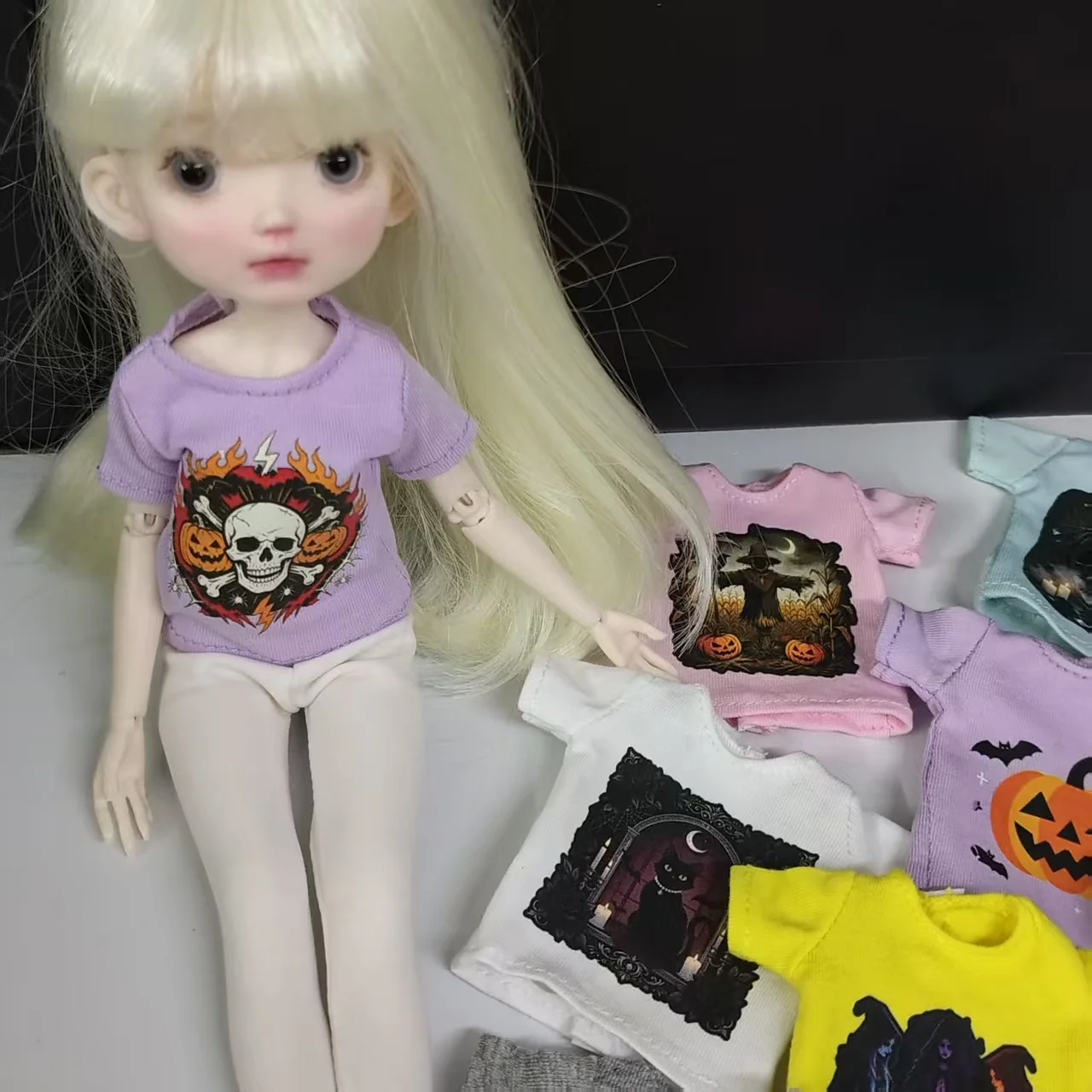 NEW pure cotton Halloween T-shirt for Blyth Momoko,bjd ， Obistu, Licca 1/6  clothes Dolls Accessories