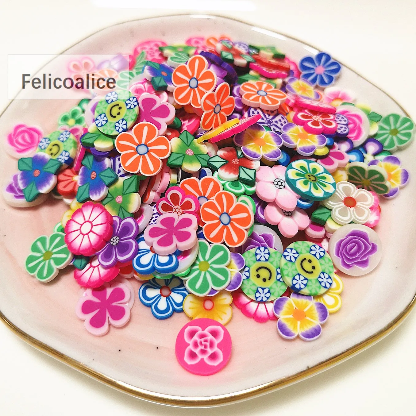 20g 5mm /10mm Liebe Polymer Clay bunte Herzen Frucht für DIY Handwerk winzige süße Accessoires verschiedene Designs – Detail 9