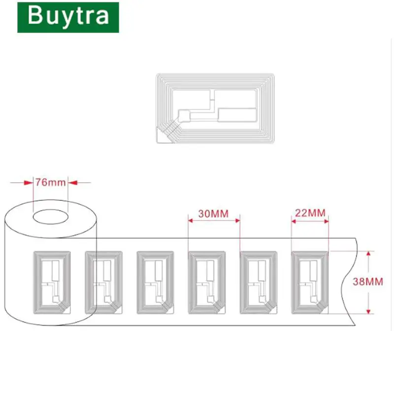 14443A 13.56MHZ NFC NTAG213 RFID Programmer Chip Sticker Label Universal  [22*38mm] Transparet Tag 10pcs