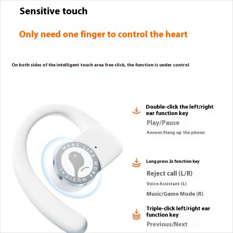 SIBYL B9 سماعة أذن لاسلكية مع MiC للحد من الضوضاء 360 HiFi صوت ستيريو عمر بطارية طويل بلوتوث 6.0 سماعات أذن رياضية مخصصة