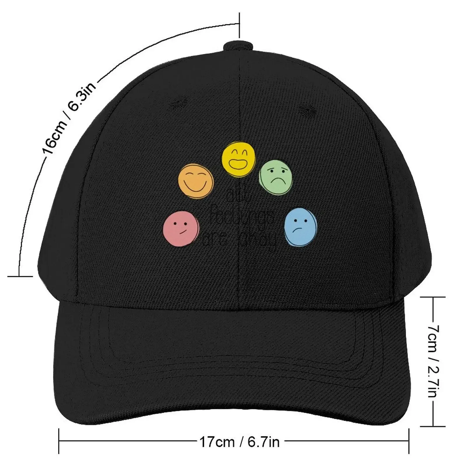 All Feelings Are Okay Baseball Cap Fishing cap Ball Cap Rugby Men's Women's