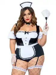 2024 New Women's Sexy Plus Size Roleplay Maid Uniform Adult Lady Large Size Lolita Lingerie Dress Naugty Party XXL Costumes