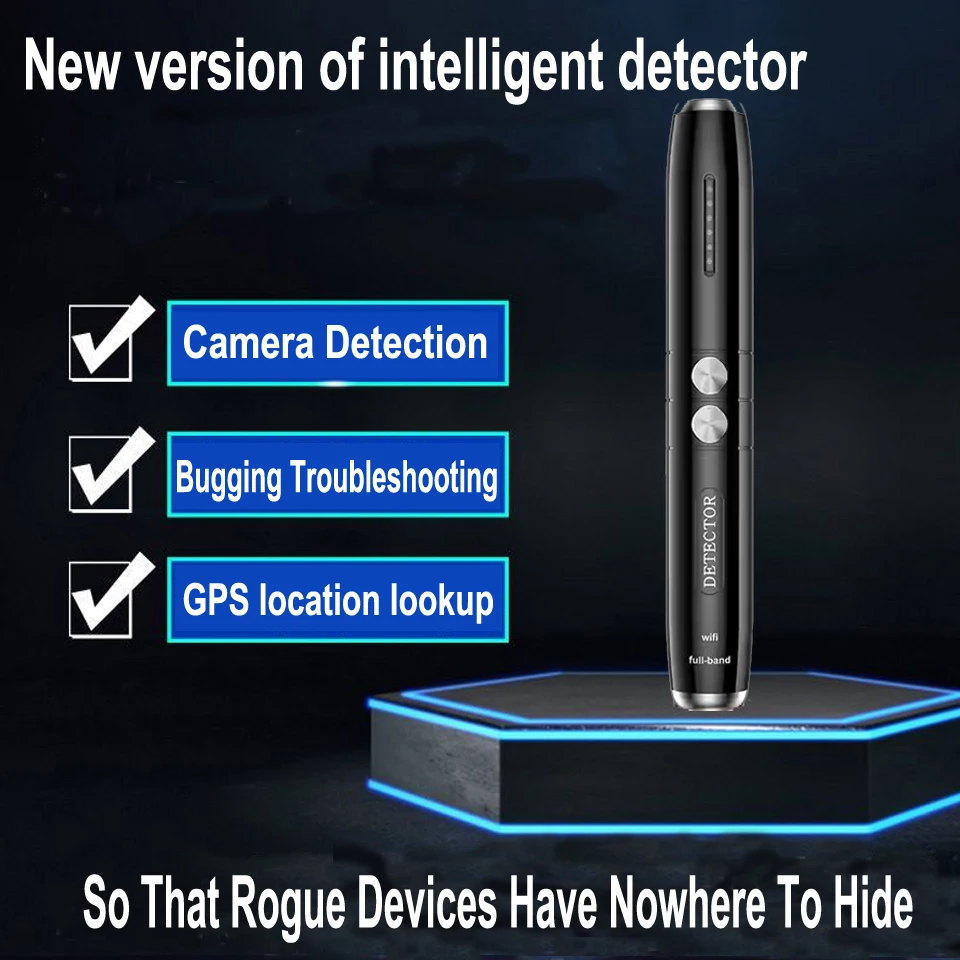 GPS Tracker Finder Wireless Hidden Camera Bug Detector Antispy Gadgets Detector Wiretap Infrared Pinhole Cam/GSM/GPS Scanner