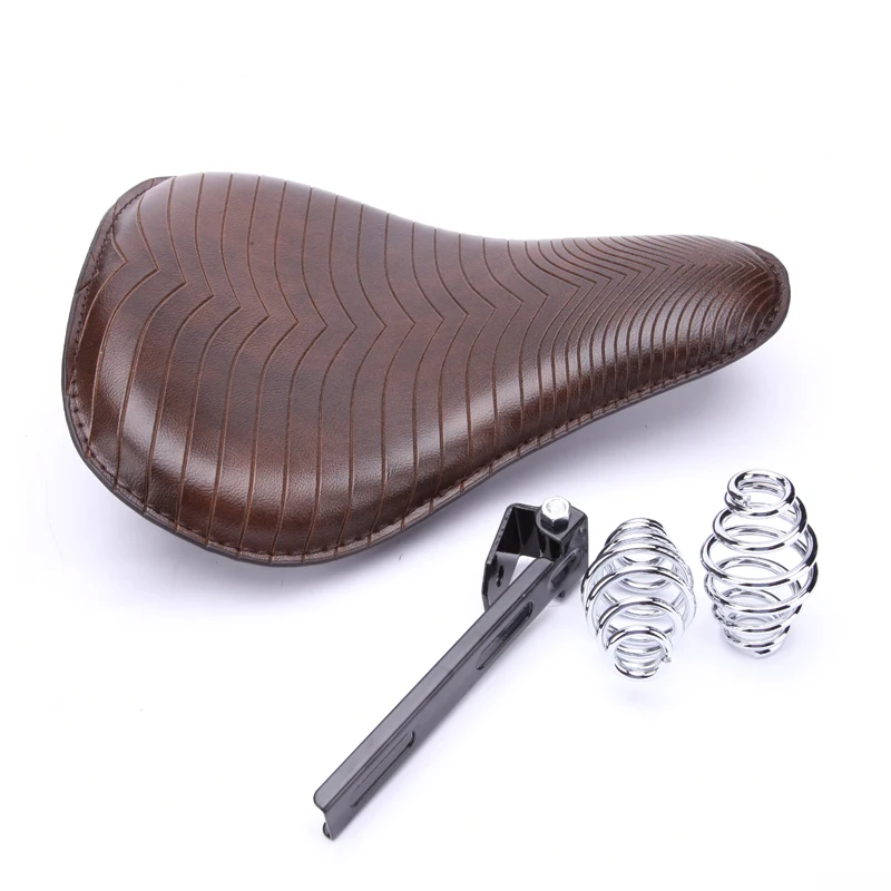 Motorcycle Brown Spring Solo Seat For Harley Road Glide Sportster XL 1200 883 Heritage Softail For Honda Shadow Spirit ACE 1100