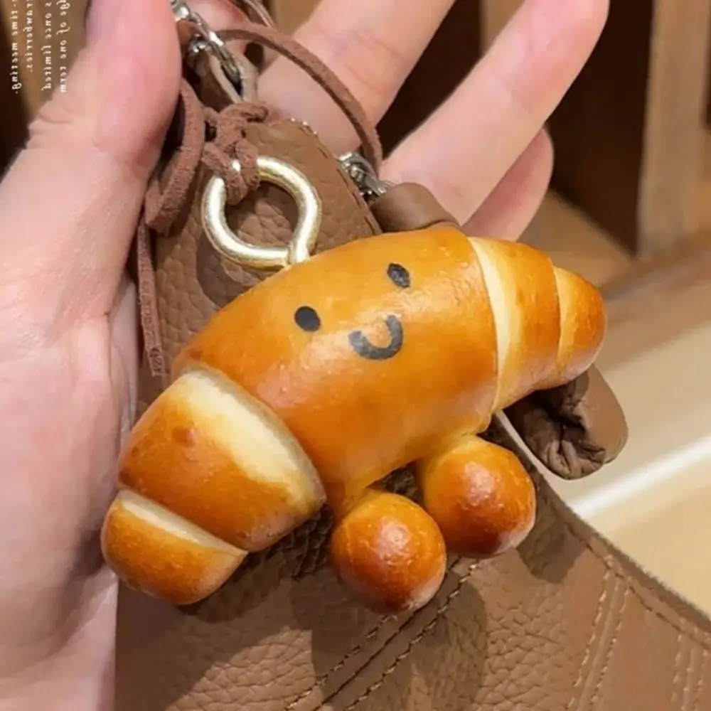 Bagel Alkaline Bread Pendant Cute Sweater Chain Pretzel Necklace Decoration Rope Croissant Bag Accessory Hanging Accessory