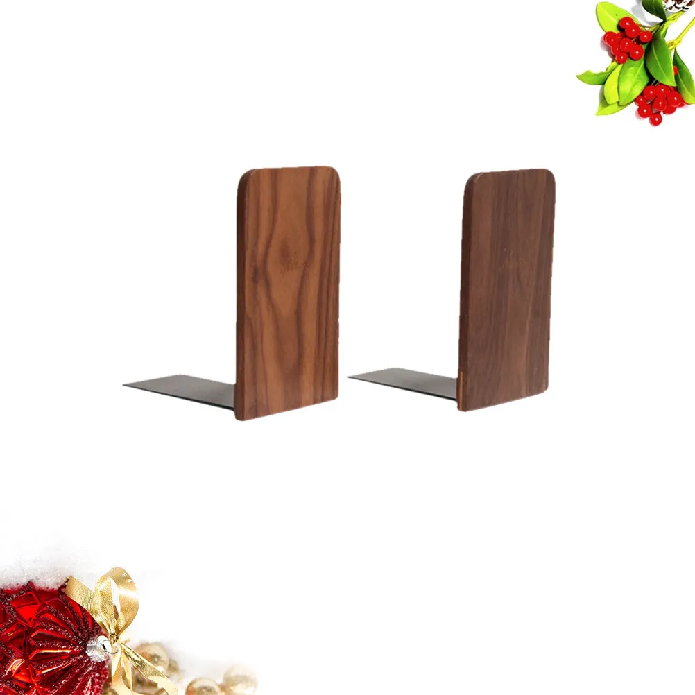 

2Pcs Wooden Bookends Creative Natural Wood Design Book Stopper for Desk Shelf Organizer Keeps Books Magazines Files Upright Home