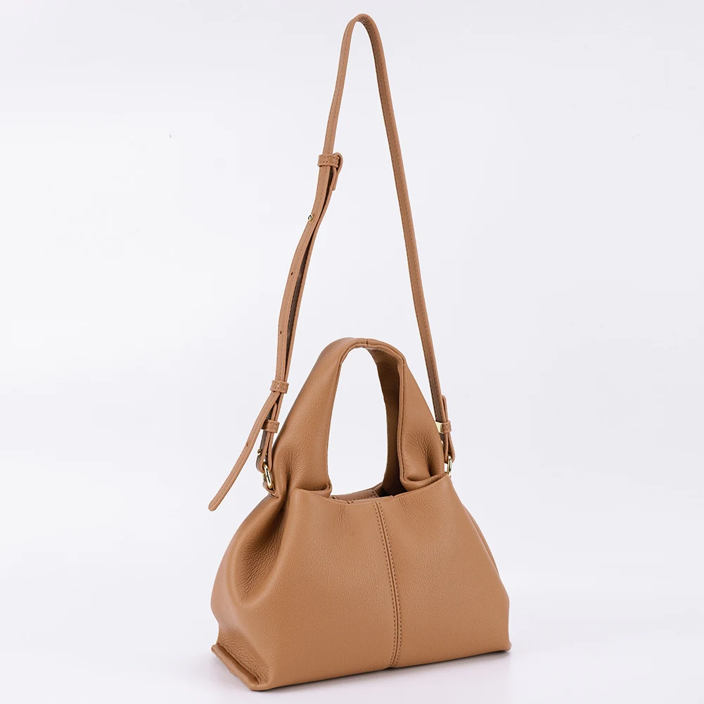 Soft Cloud Bag Solid Color Fashion Handbag with Removable Strap Tote Shoulder Bag PU Leather Top Handle Bag for Women