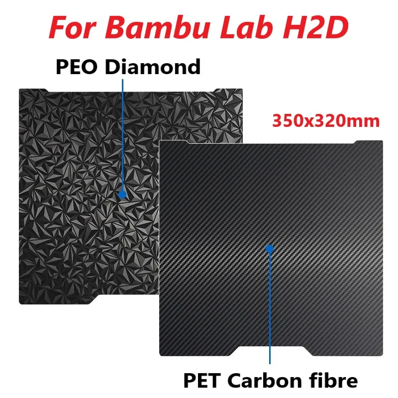 

Для Bambu Lab H2d кровать двухсторонняя гладкая рабочая пластина Bambulab 350x320 высокого качества для Bambu Lab H2D аксессуары запасные части