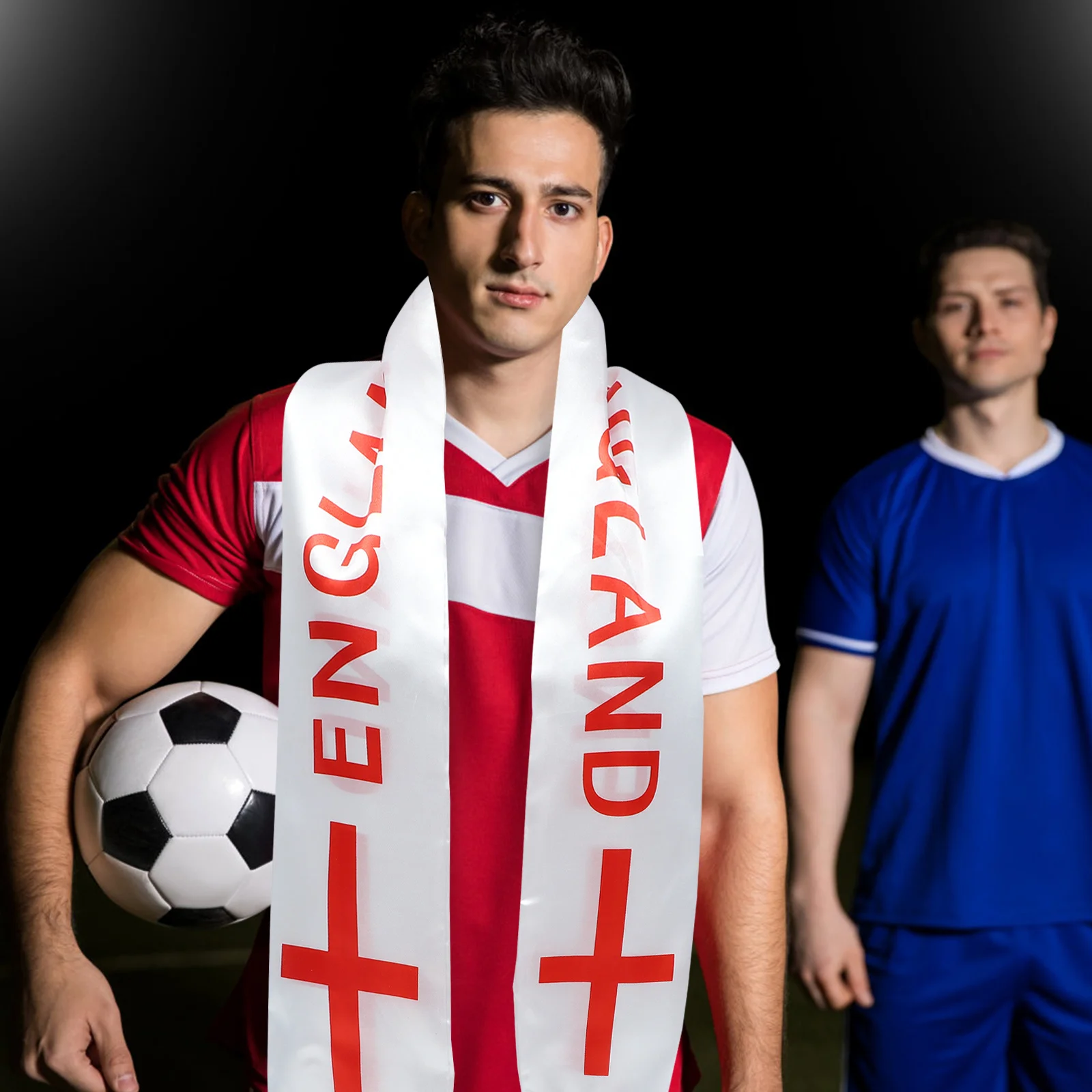 

2Pcs Football Fans Scarf Satin Bright Colors Football Game Cheering Festival Party Soccer Fan Scarfs for Fans Soccer Knit Scarf