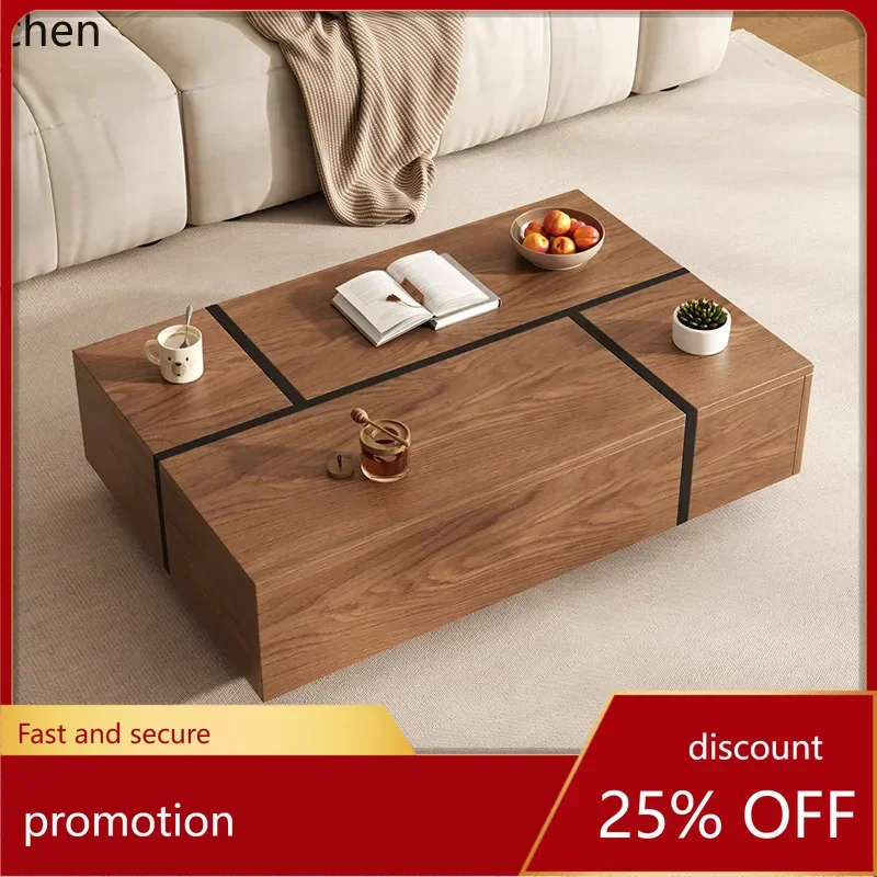 

Журнальный столик YFY в минималистичном стиле, цвет орех, прямоугольный, для гостиной, с функцией хранения, для дома