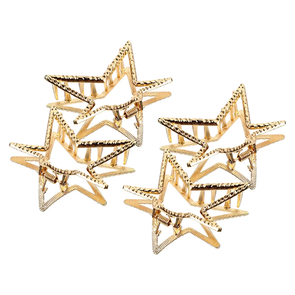 

4 шт., заколка для волос со звездой, пентаграмма, женские аксессуары, зажимы для густых тонких материалов, легкий портативный