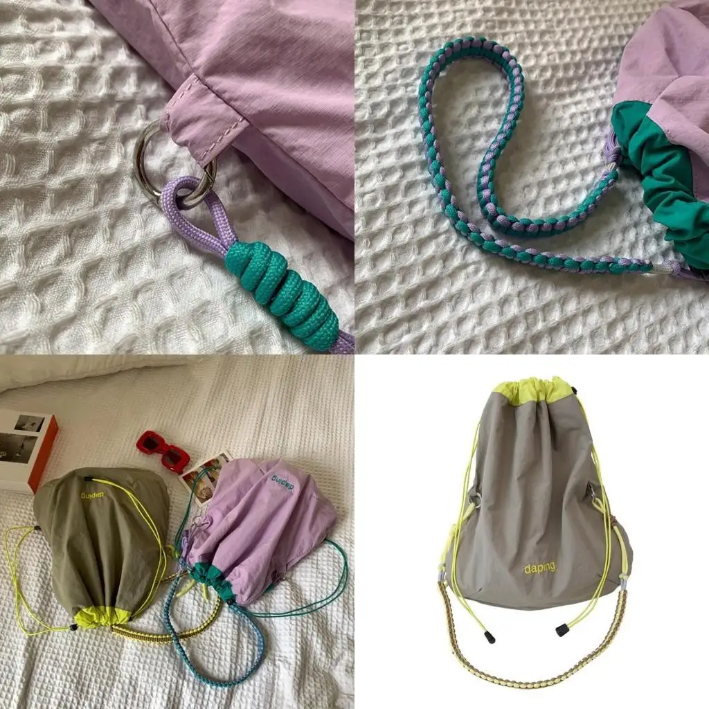 

D46D Lightweight Drawstring Shoulder Bag with Adjustable Capacity Crossbody Bags