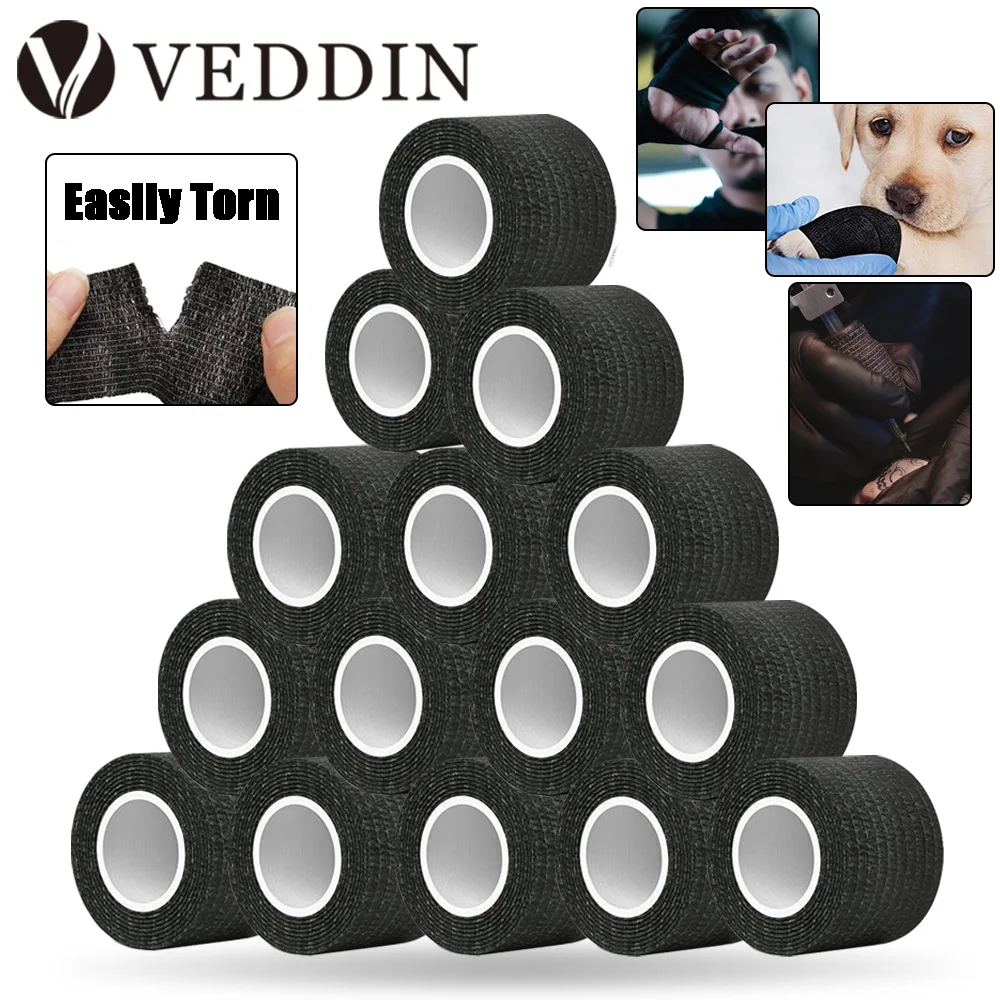 96/48/24/12/1pcs Tattoo Grip Tapes Wraps Elastic Tattoo Bandage Wrap Tattoo Grip Tube Covers Tattoo Machine Pen Tattoo Supplies