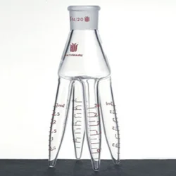 SYNTHWARE Integrated quad receiving tube, With scale lines, Joint 14/20, DISTILLING, COW RECEIVER, GRADUATED, D351403