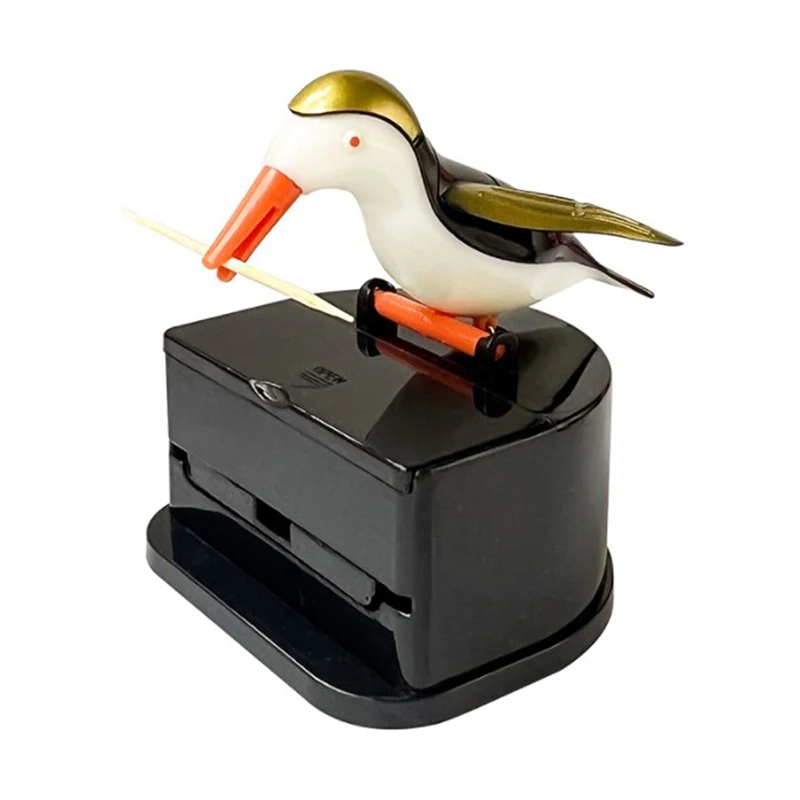 Press Type Automatic Pop-up Toothpick Bin Woodpecker Dispenser Jar Holders Ornaments Dinner Table Decor