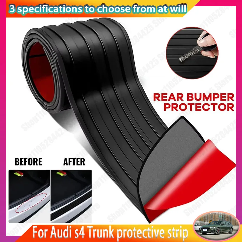 

For Audi s4 PVC Rubber Protective Strip, Car Trunk Door Sill Protection Sticker, Bumper Reinforcement Decorative Sticker
