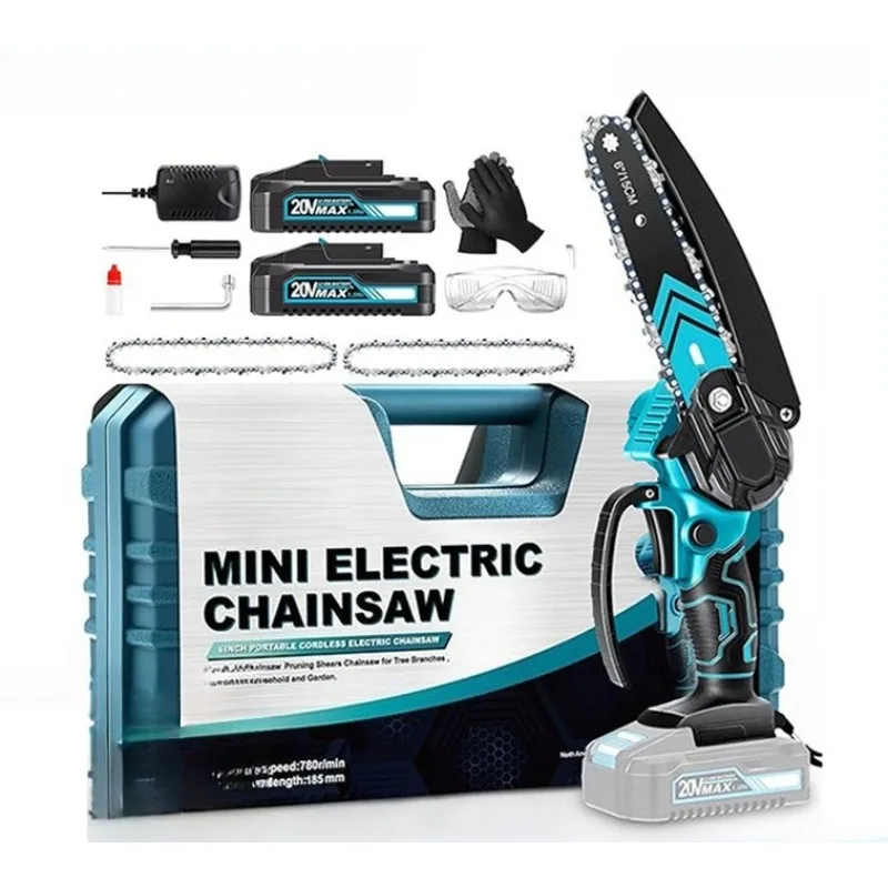 

6-inch Lithium-ion Cordless Hand Saw Household Chainsaw Logging Mini Handheld Saw Electric Woodworking Tool